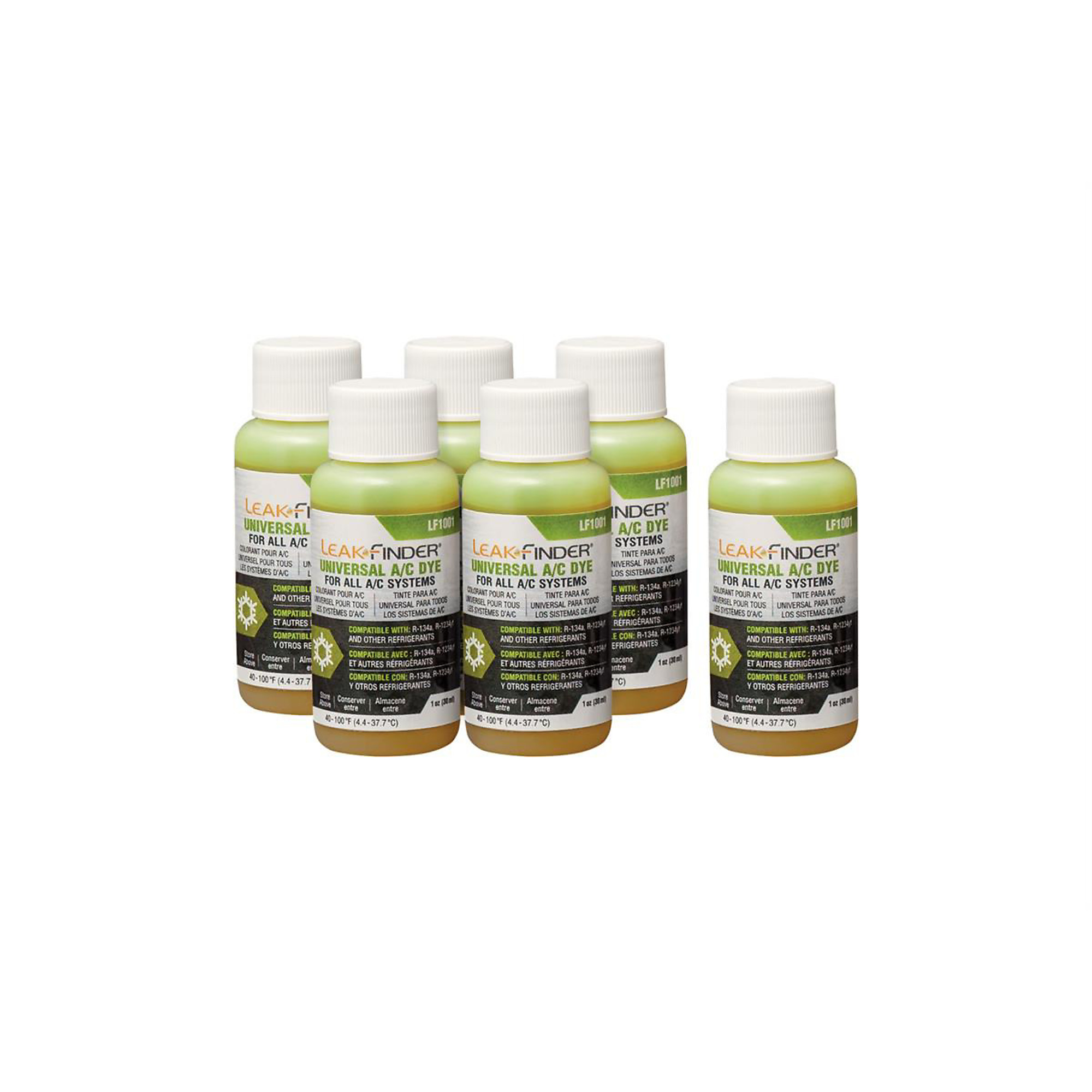 Tracer Products LeakFinder Universal A/C Dye — 1 Oz. Bottles, 6 Pcs, Model# TRALF1001